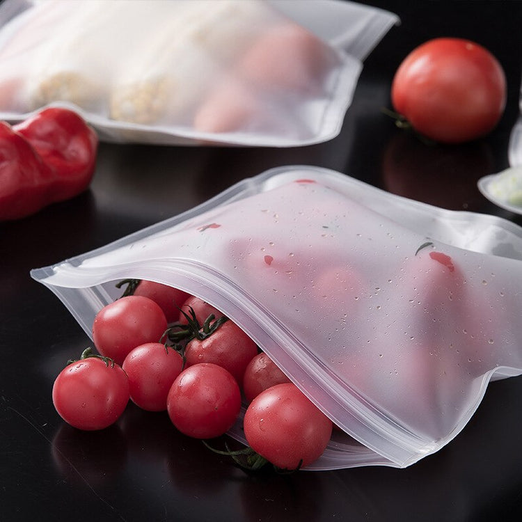 Sacs réutilisables Premium sans BPA en silicone épais et durable, fermeture étanche double, pour bien conserver les aliments frais. La livraison prioritaire est offerte!